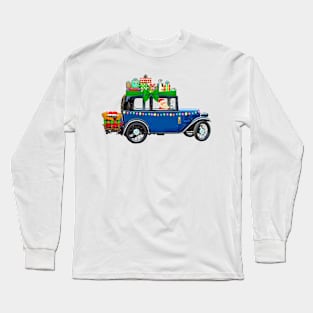 Retro Santa in a Ford Long Sleeve T-Shirt